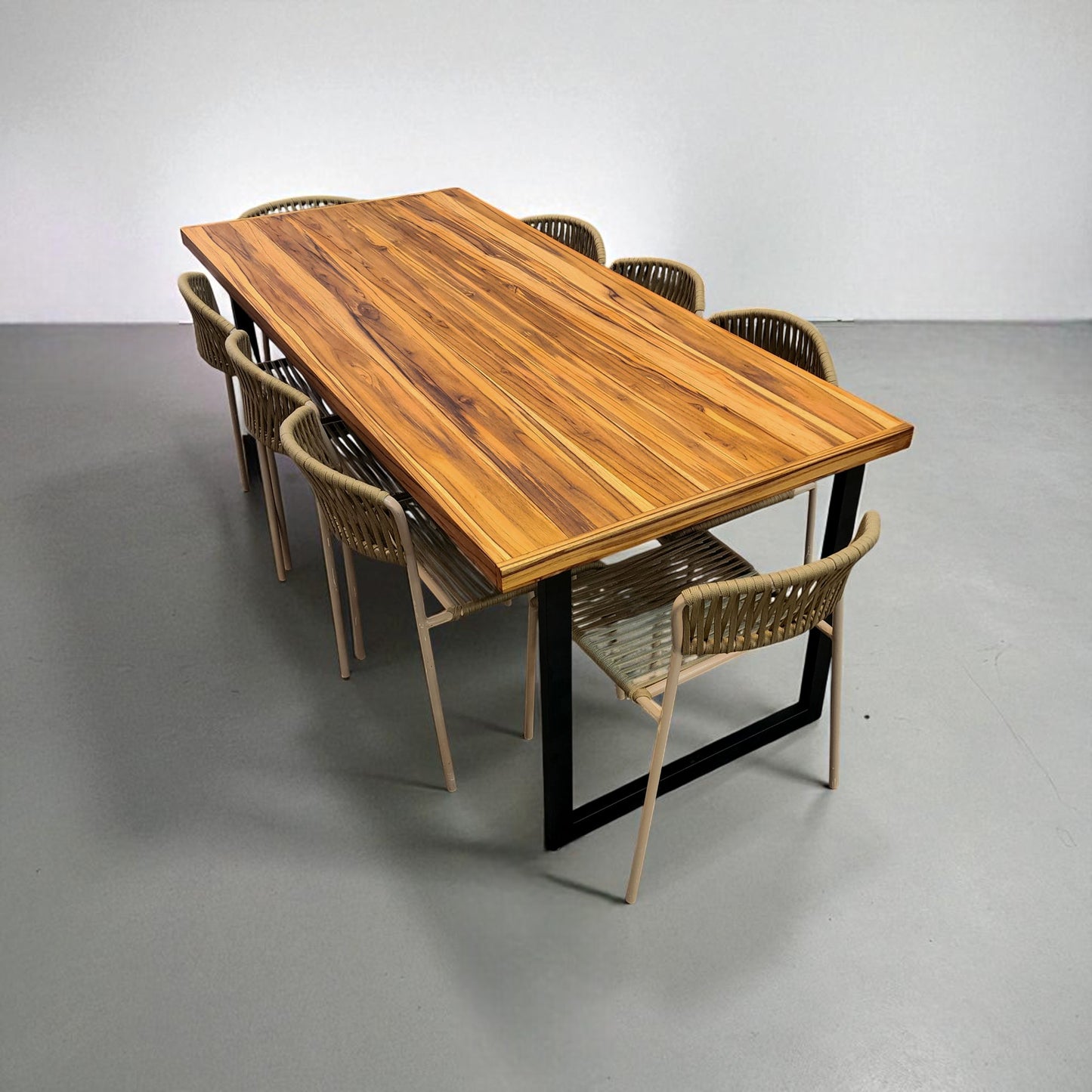 Mesa de Jantar Essência Madeira Maciça Teca 160x90 + 6 Cadeiras Essencia