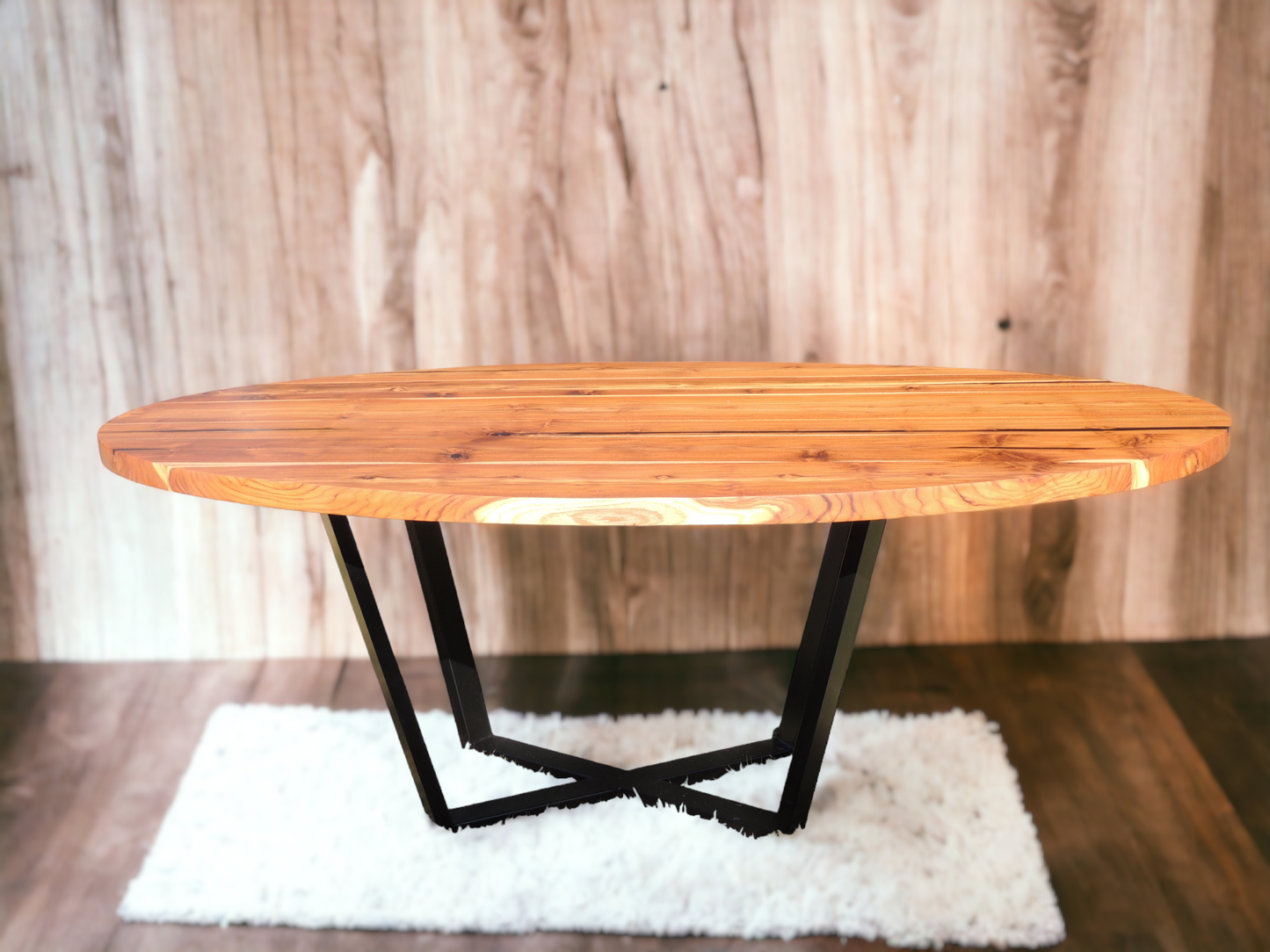 Mesa de Jantar Oval em madeira maciça teca Vita&Arte