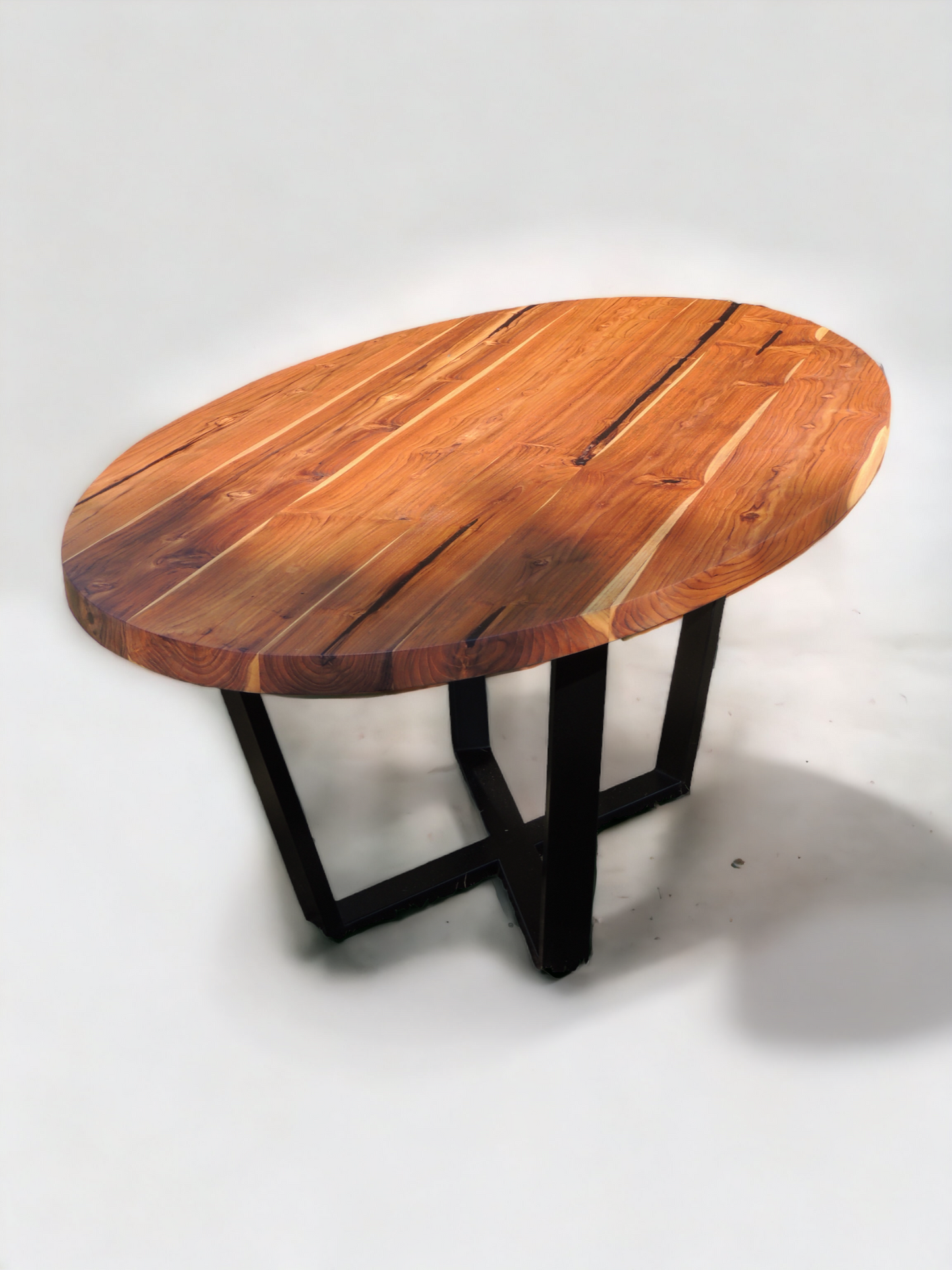 Mesa de Jantar Oval em madeira maciça teca Vita&Arte