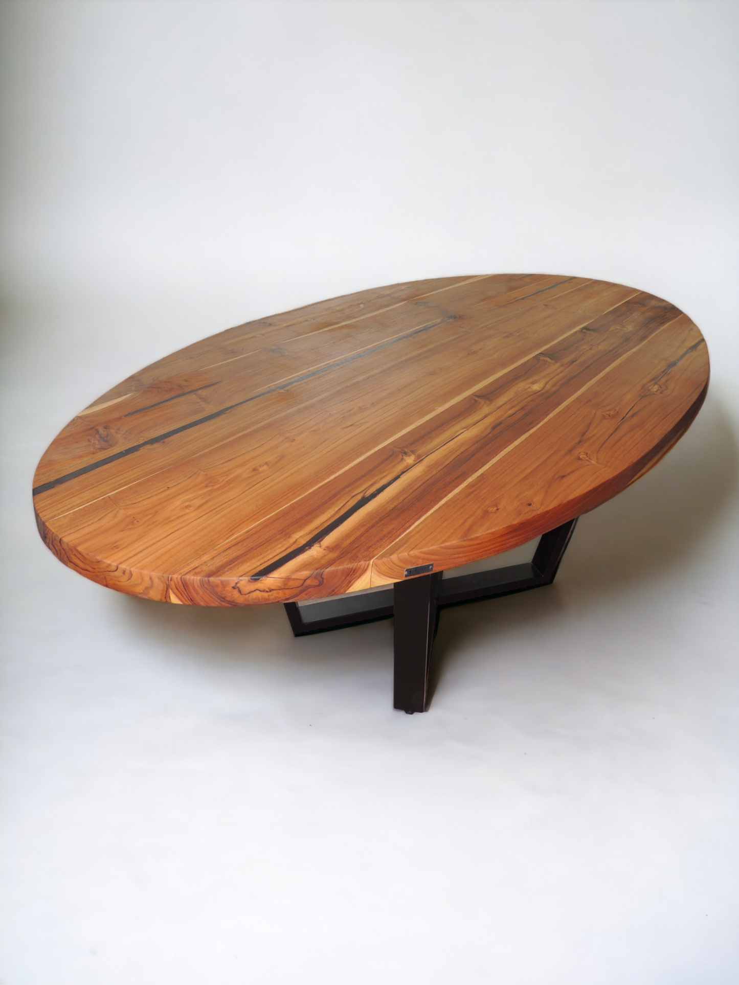 Mesa de Jantar Oval em madeira maciça teca Vita&Arte