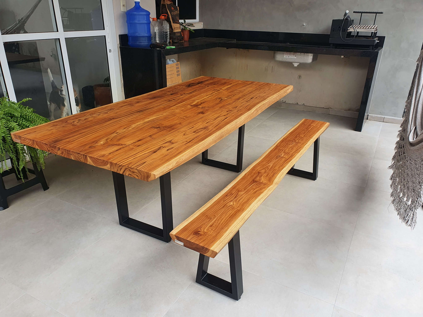 Conjunto Mesa de jantar 180x90 e Banco Vita&Arte