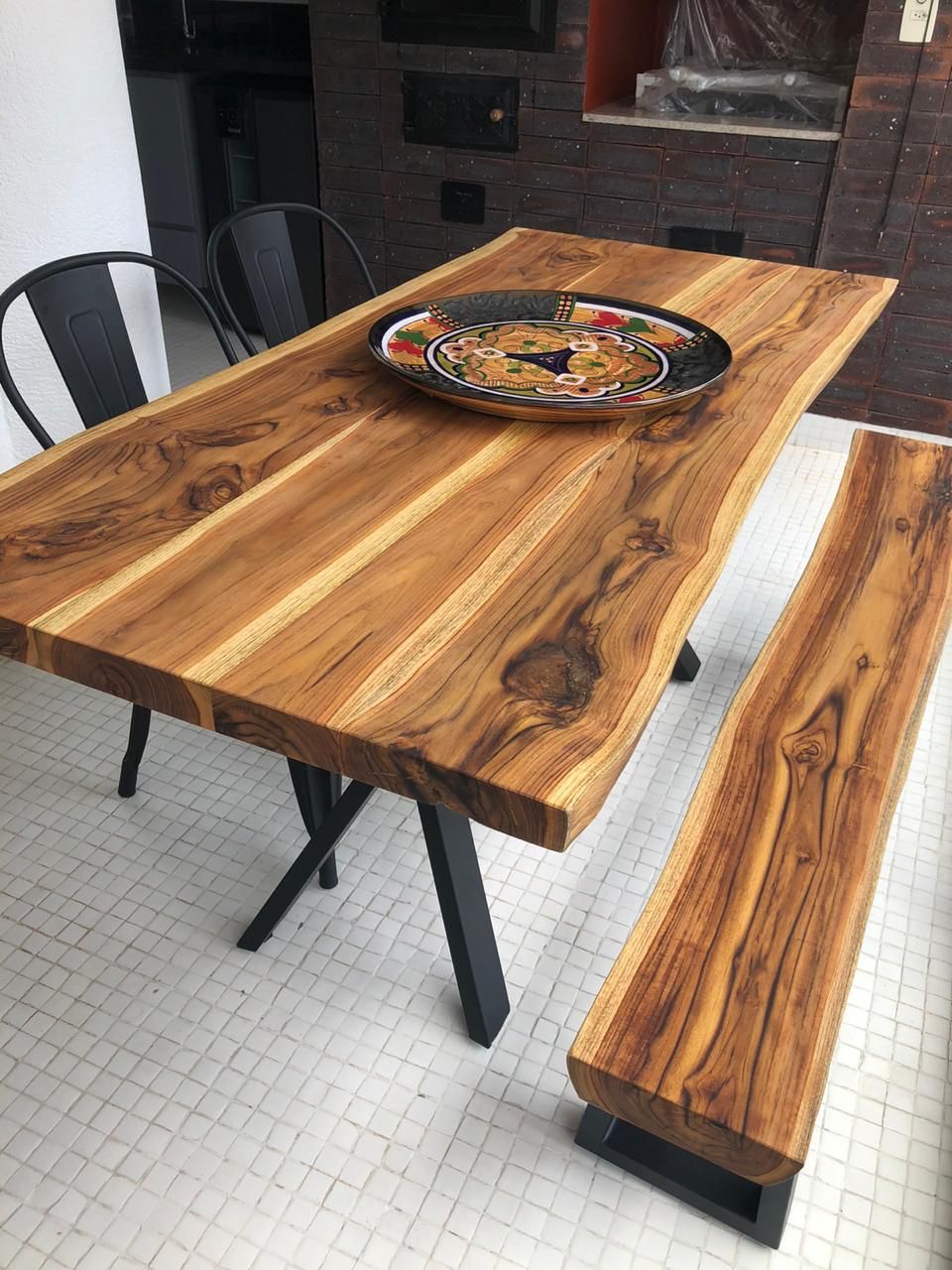 Conjunto Mesa de jantar 180x90 e Banco Vita&Arte