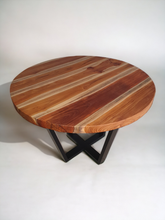 Mesa de jantar em madeira Teca Redonda Vita&Arte