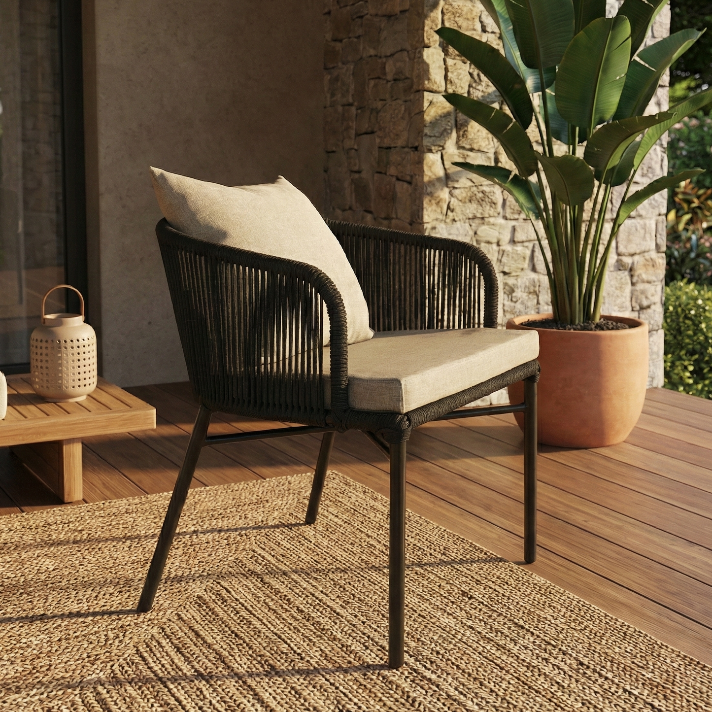 Cadeira Verona em Corda Náutica e Alumínio - Design Vita&Arte